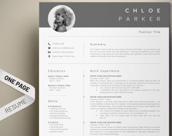 one page resume etsy