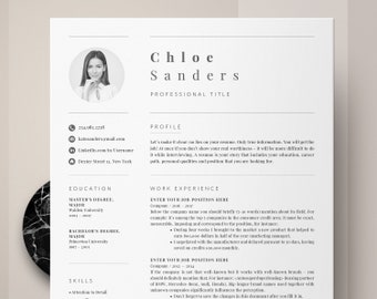 modern resume etsy