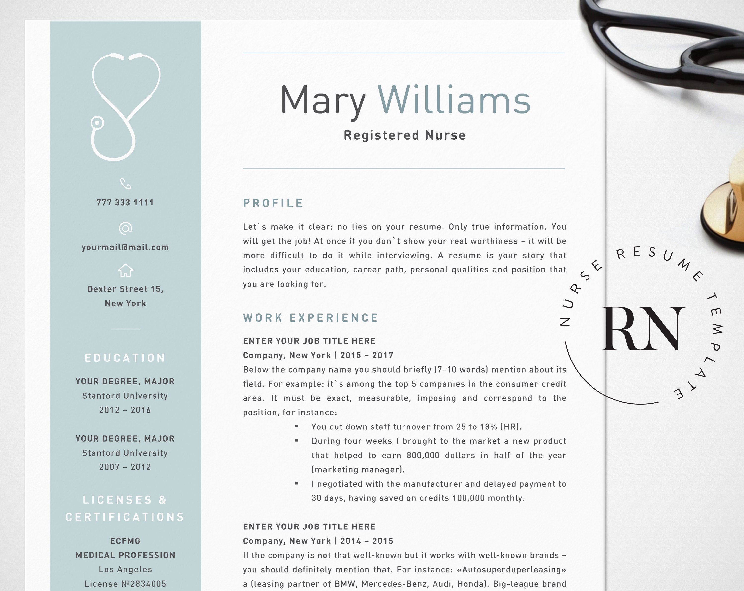 Cv Templates For Nurses Australia Nursing Resume Examples