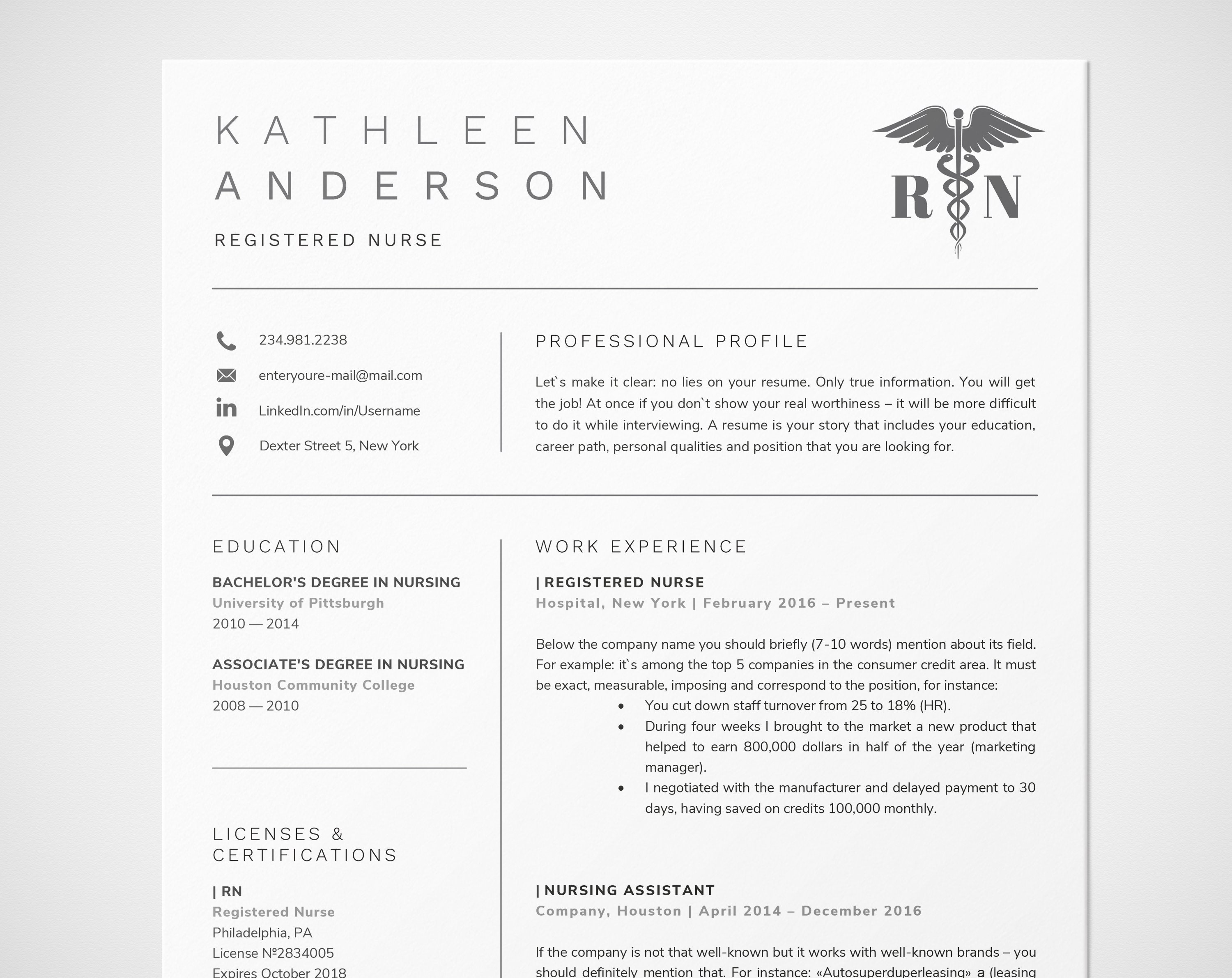 rn resume template word