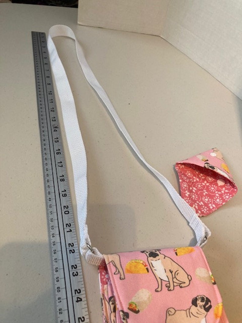 Cross Body Cell Phone Boho Bag pugs and tacos
