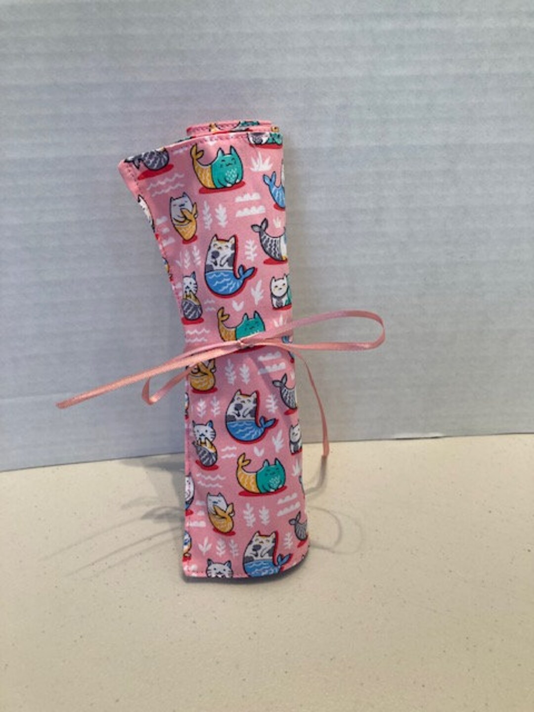 Pencil Roll up Art Case , Funny Cat Print Roll up Marker Case Etsy