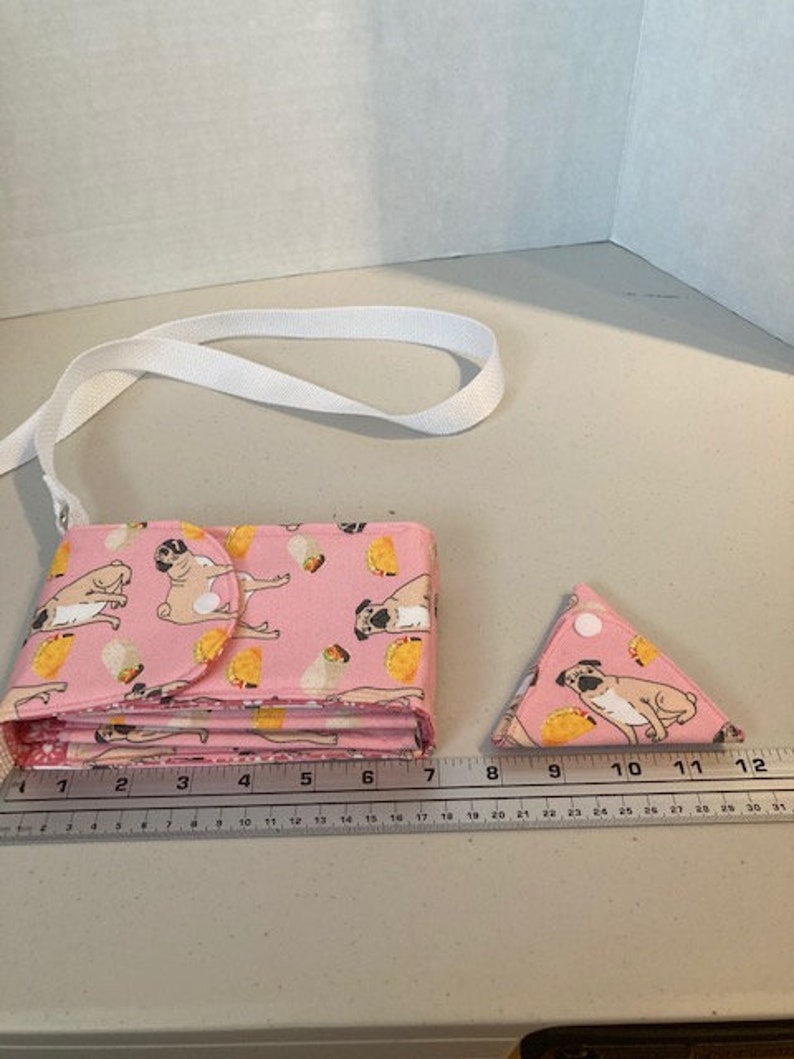 Cross Body Cell Phone Boho Bag pugs and tacos