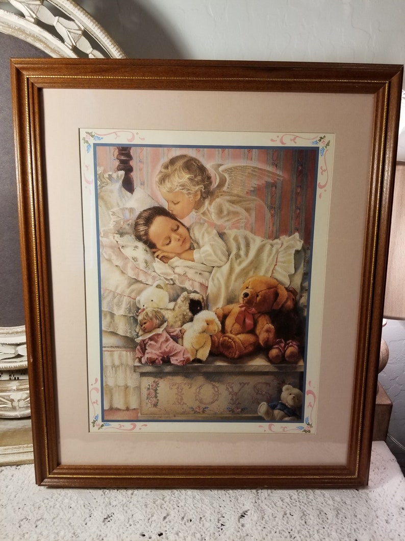 Home Interiors Gifts Sleeping Angel And Girl Picture