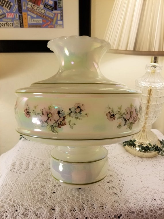 Vintage Fl Erware Hanging Hurricane Lamp Shade Vintage Fl Erware Hanging, Vintage Hurricane Lamp Shades
