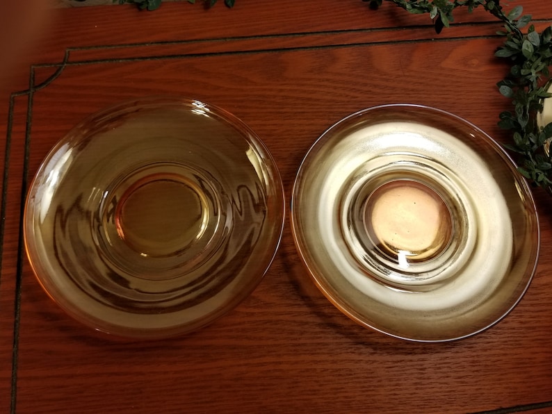 Jeanette marigold glass cups and saucers