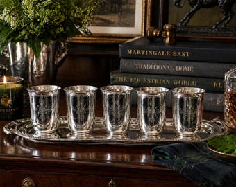 Set med 5 antika Julep-koppar i massivt sterlingsilver