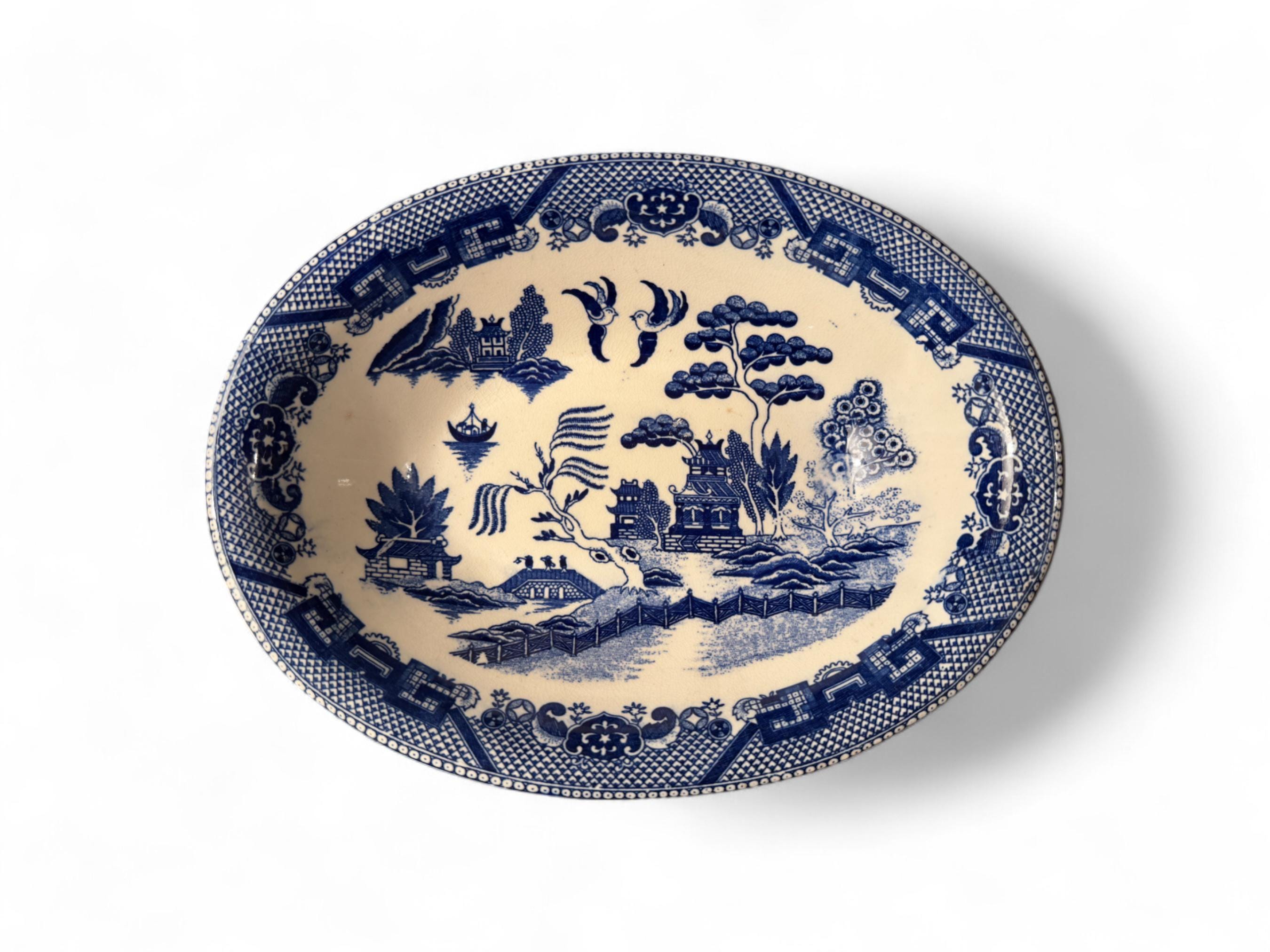 ☆【アンティーク】ブルーウィローボウル 大型アンティークブルーウィローアイアンストーンボウル - Etsy 日本