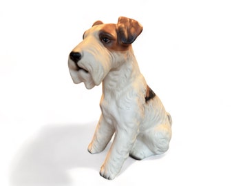 Very Large Antique Ceramic Fox Terrier Figurine