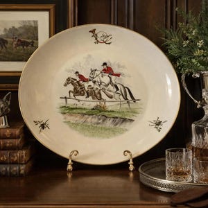 Gran bandeja de servir ecuestre alemana vintage – Helmich Parforce