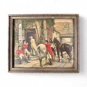 Seltene antike englische Fuchsjagd Lithographie