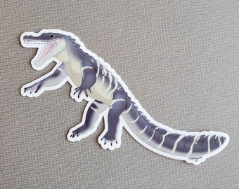 Vinyl "Normal Man" Sticker || Waterproof Vinyl Decal || Weirdly Cute Crocodile Illustration