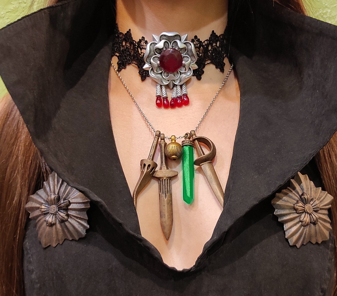 Necklace of the Dimitrescu sisters Daniela Bela Cassandra Etsy