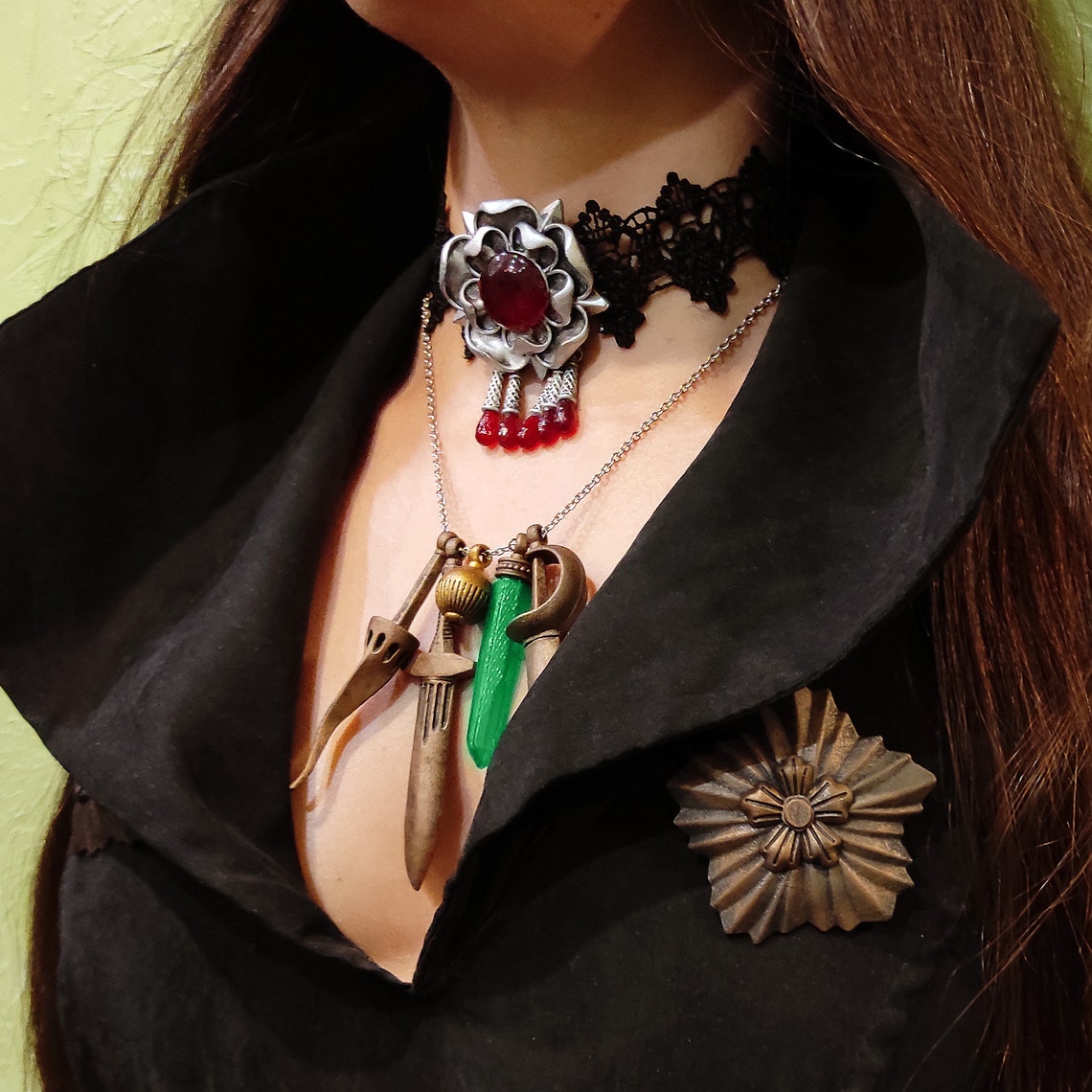 Necklace of the Dimitrescu sisters Daniela Bela Cassandra Etsy