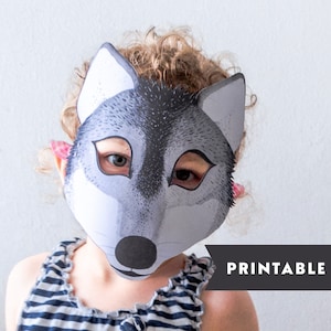 Wolf Mask for Kids, Halloween Costume, Printable Animal Mask (Digital Download)