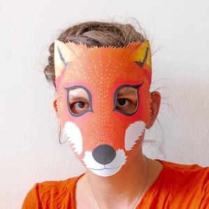 Adult Fox Mask, Printable DIY Costume (Digital Download)