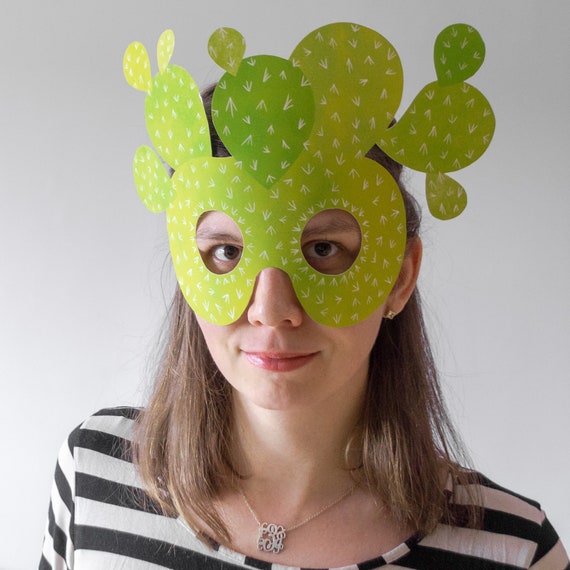 Kaktus Maske für Erwachsene und Kinder, sofort download Kaktus Kostüm  Kinder, Maskerade Maske, Kaktus druckbare Masken, Halloween-Maske. - .de