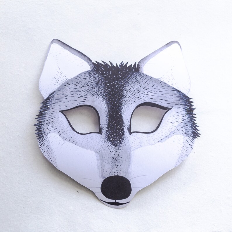 Printable Wolf Mask for Adults. Halloween Costume Women, Printable ...