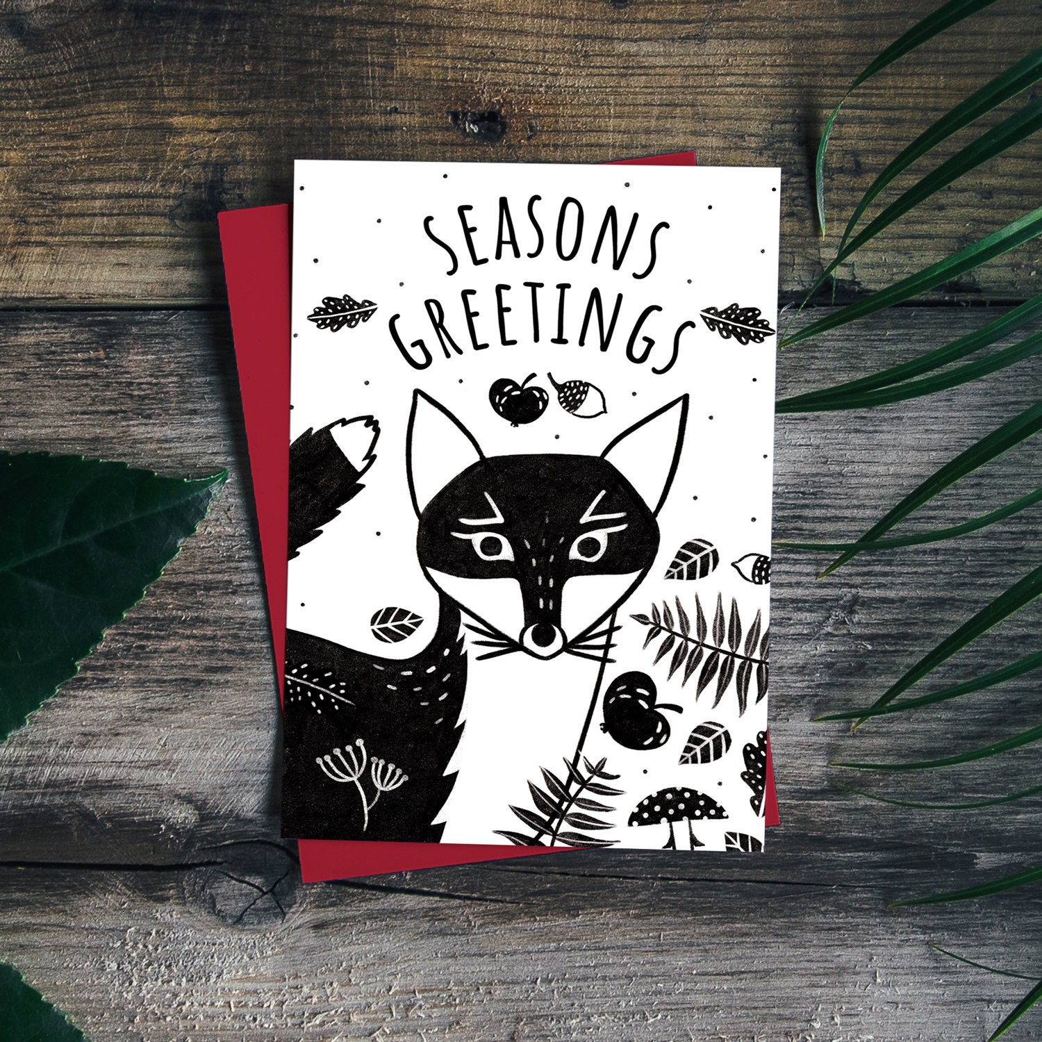 Fox Christmas Card Digital Download Multiple Sizes. Greeting - Etsy