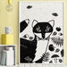 Woodland Nursery Wall Art, Fox Print Black and White. Digital Download ...