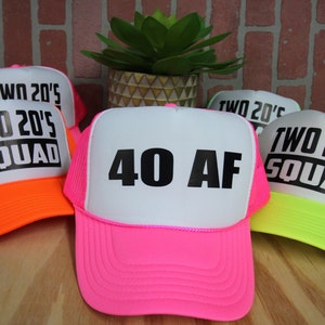 Birthday Hat 40th Birthday Trucker Hat, NEON Birthday Hat, Custom 40th Birthday Hat,40th Birthday Hat for her for him,40th Birthday Party