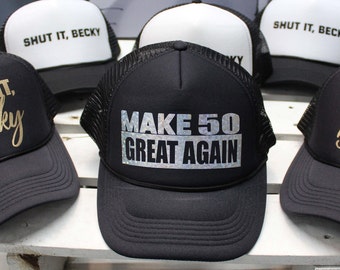 50th Birthday Hat, Funny Birthday Hat, 50 Birthday Trucker Hat, 50th Birthday Hat 50th Birthday Gift for her, Birthday 50th Gift for Him 50