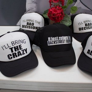 Birthday Hats WITH YOUR SAYING, Hats, Custom Hats, 40th Birthday Hat, Squad Hats, 40th Birthday, Gift for Her, Hats, Birhday, Custom Hats,