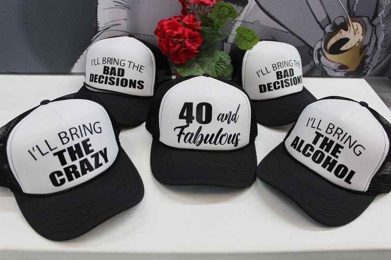 Birthday Hats WITH YOUR SAYING Hats Custom Hats 40th Etsy