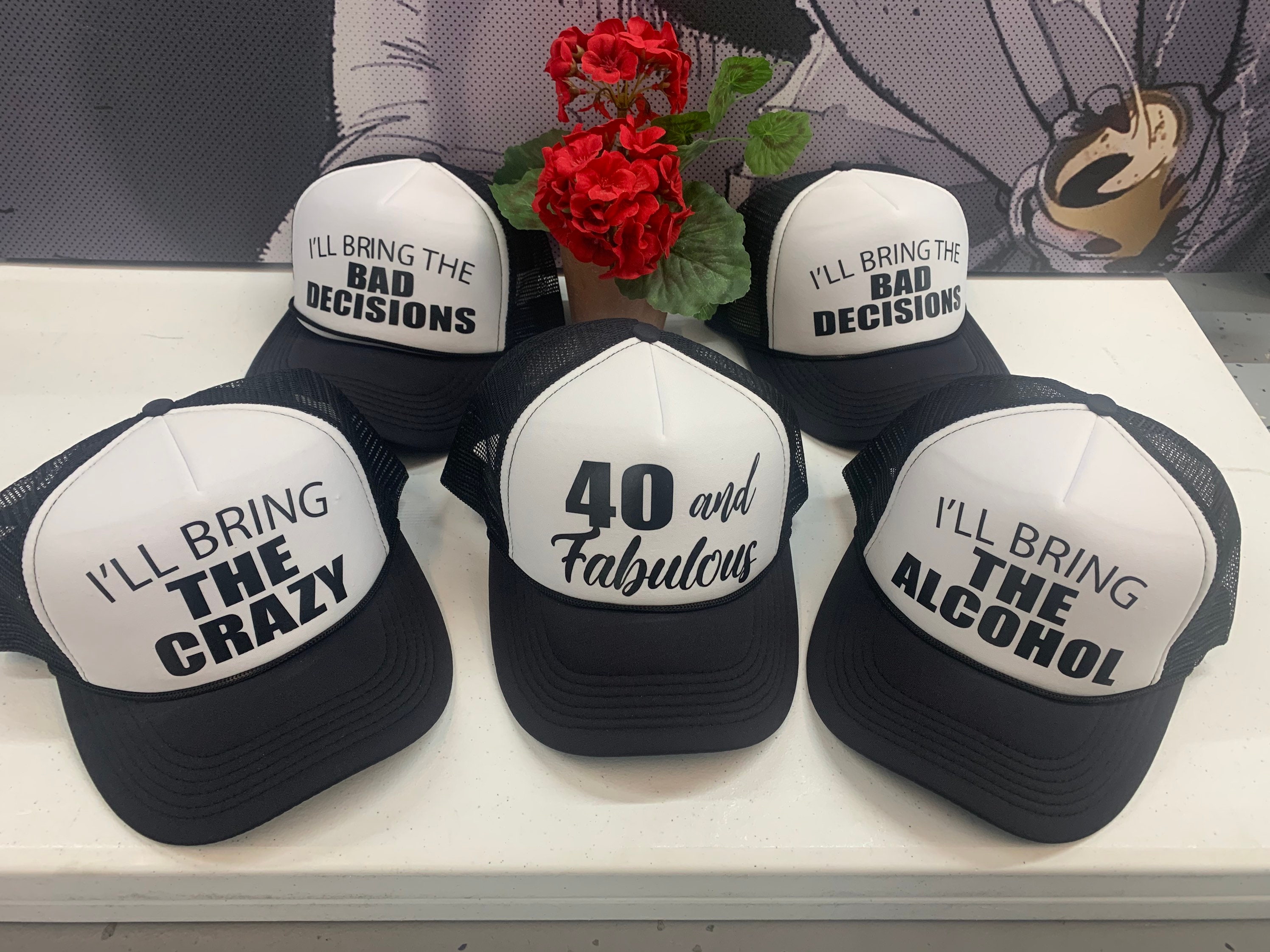 Birthday Hats WITH YOUR SAYING Hats Custom Hats 40th Etsy