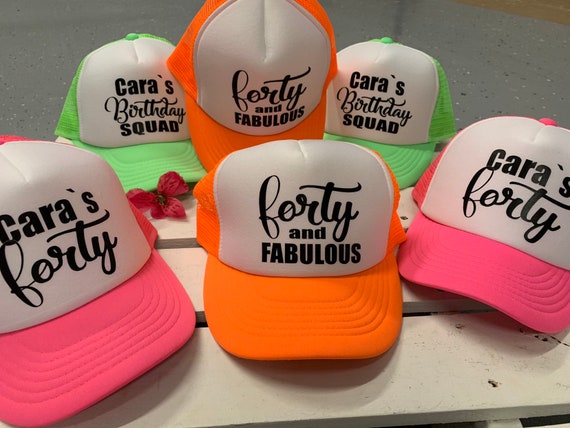 Birthdy Hats 40th Birthday Party HAts 40th Birthday Hat,Trucker Hats CUSTOM HATS 40th Birthday Ideas 40th Birthday Gift for Women Hats