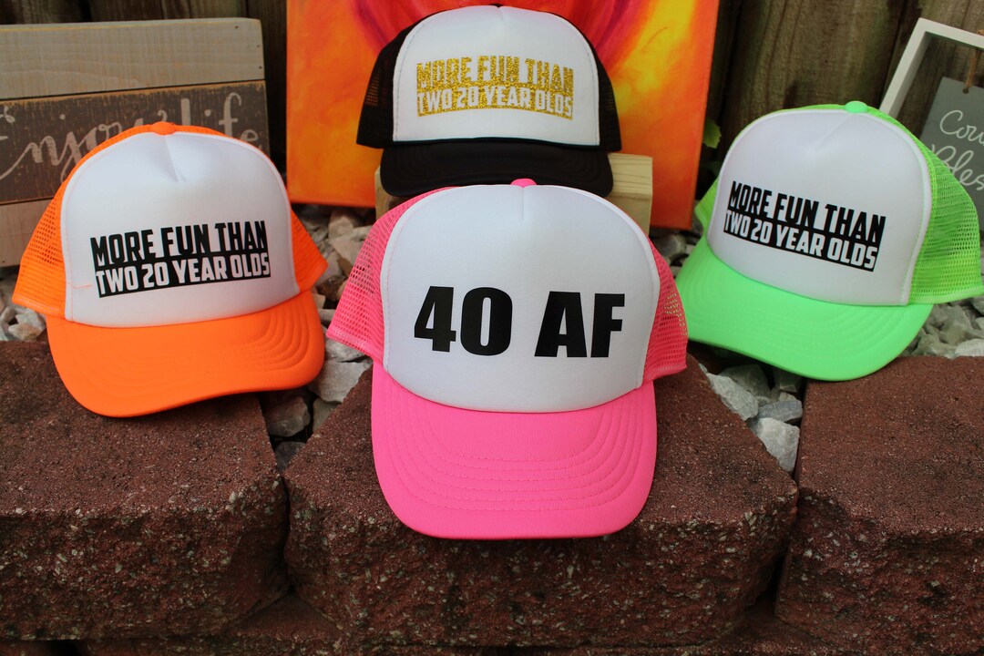 40 AF Trucker Hat: Custom Birthday Party Hats - Etsy