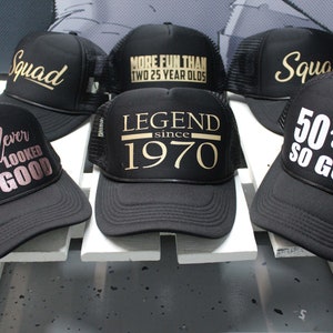 CUSTOM HATS, 50th Birthday, 50th Birthday Gift, 50th Birthday HAt, 50th Birthday Party, 1970 HATS, Birthday Trucker Hat, 50th Birthday gift