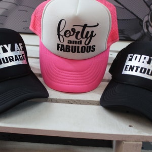40th Birthday Hat, 40th Birthday Gift, Birthday Gift For her, Group Party at, Custom Hat, Birthday Hat Women, Hats for 40th Birthday, Caps