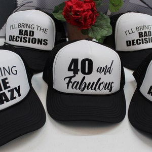 Forty Af, CUSTOM Trucker Hat, 40 AF, Hats, Birthday Trucker Hat, 40th Birthday Gift, Gift for Her, 40 Birthday Gift, Birthday Hats, CUSTOM