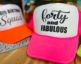 40th Birthday gift, forty and fabulous Birthday gift, 40th Birthday gift for her, 40 and fabulous Bithday Gift, 40th Birthday Hat, Summer 40