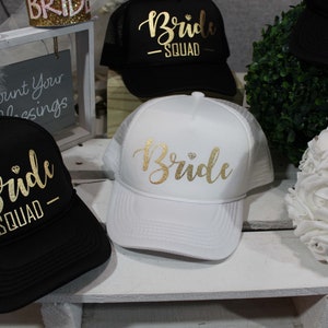 Bride Squad Hats, Bachelorette Party Hats, Bachelorette Party Hat, Custom Truker Hat, Bride Tribe Hat, Bachelorette Caps, Bridal Party Cap,