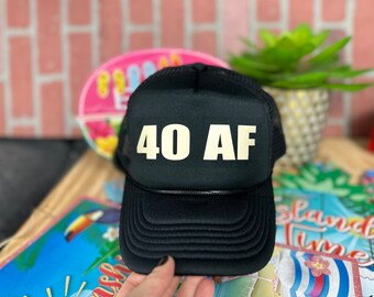 40th Birthday Trucker hat, 40th Birthday Hat, 40th Birthda hat woman,  40 Af Squad Hat, 40th Crew Hat, 40th Birthday Hats,40th Birthday Gift
