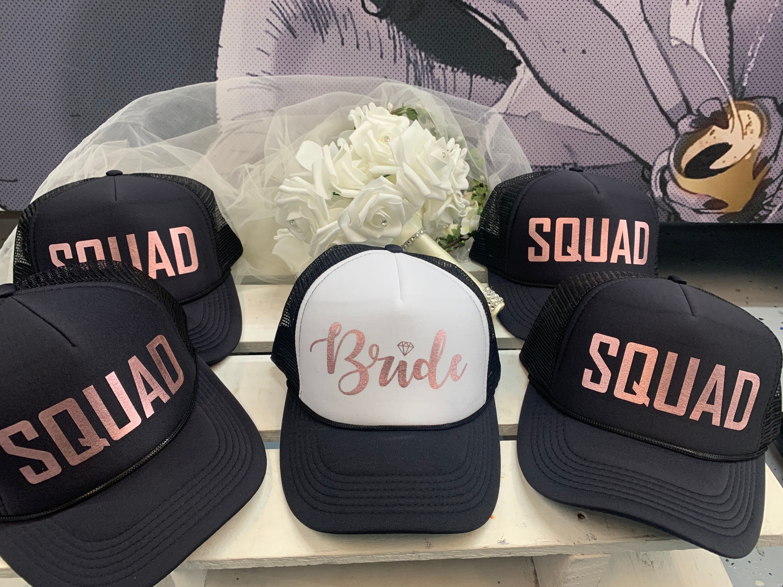 team bride hats