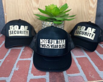 50th Birthday Hat, 50 Birthday Party, Gift 50th Birthday Woman, 50 Birthday Trucker Hat, 50th Birthday gift man, 50 birthday hat 50