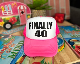 40th Birthday Trucker hat, 40th Birthday Hat, 40th Birthda hat woman,  40 Af Squad Hat, 40th Crew Hat, 40th Birthday Hats,40th Birthday Gift
