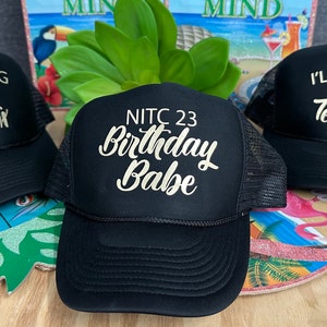Birthday Hats WITH YOUR SAYING, Hats, Custom Hats, 40th Birthday Hat, Squad Hats, 40th Birthday, Gift for Her, Hats, Birhday, Custom Hats,