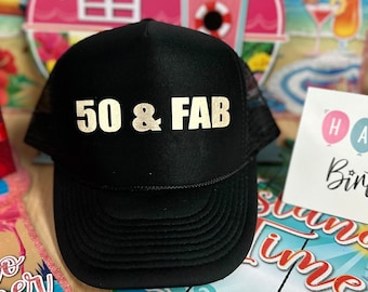 50th Birthday Hat, 50th Birthday Party, Gift 50th Birthday Woman, 50th Birthday Trucker Hat, 50th Birthday gift man, 50 birthday hat 50th
