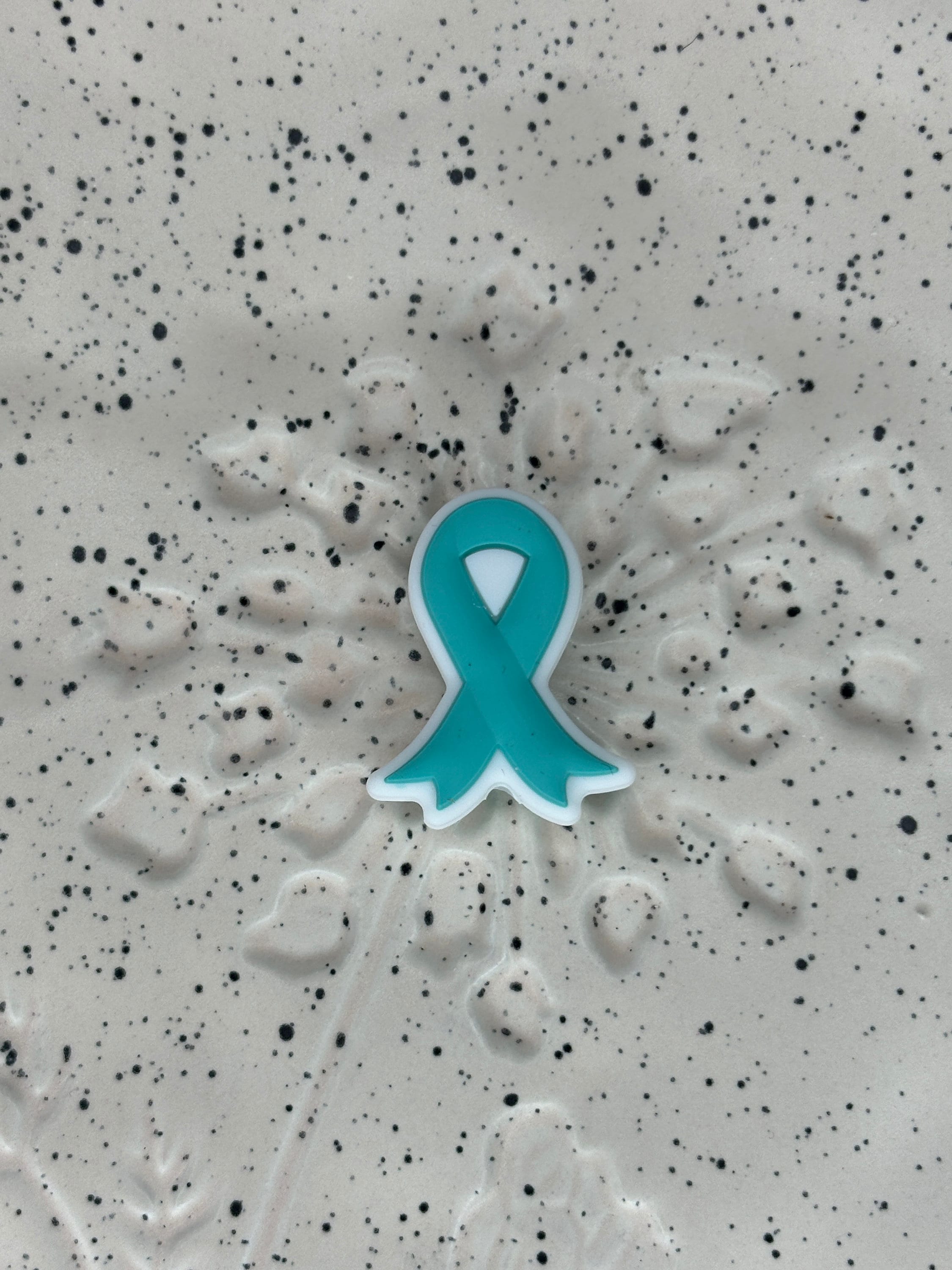 Teal ribbon deals charm
