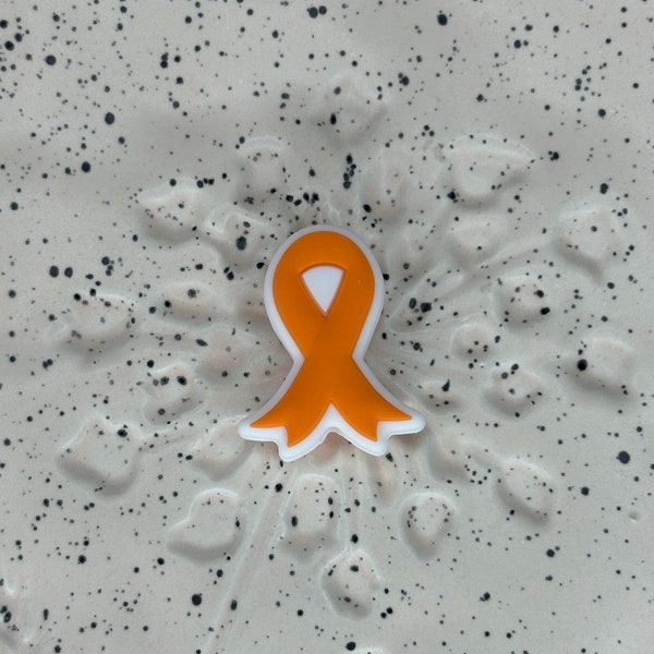 Orange Awareness Silicone Focal Bead