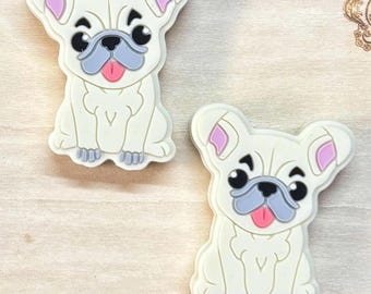 Dog - Frenchie / Bulldog Cream Silicone Focal 0051 - 2 Count