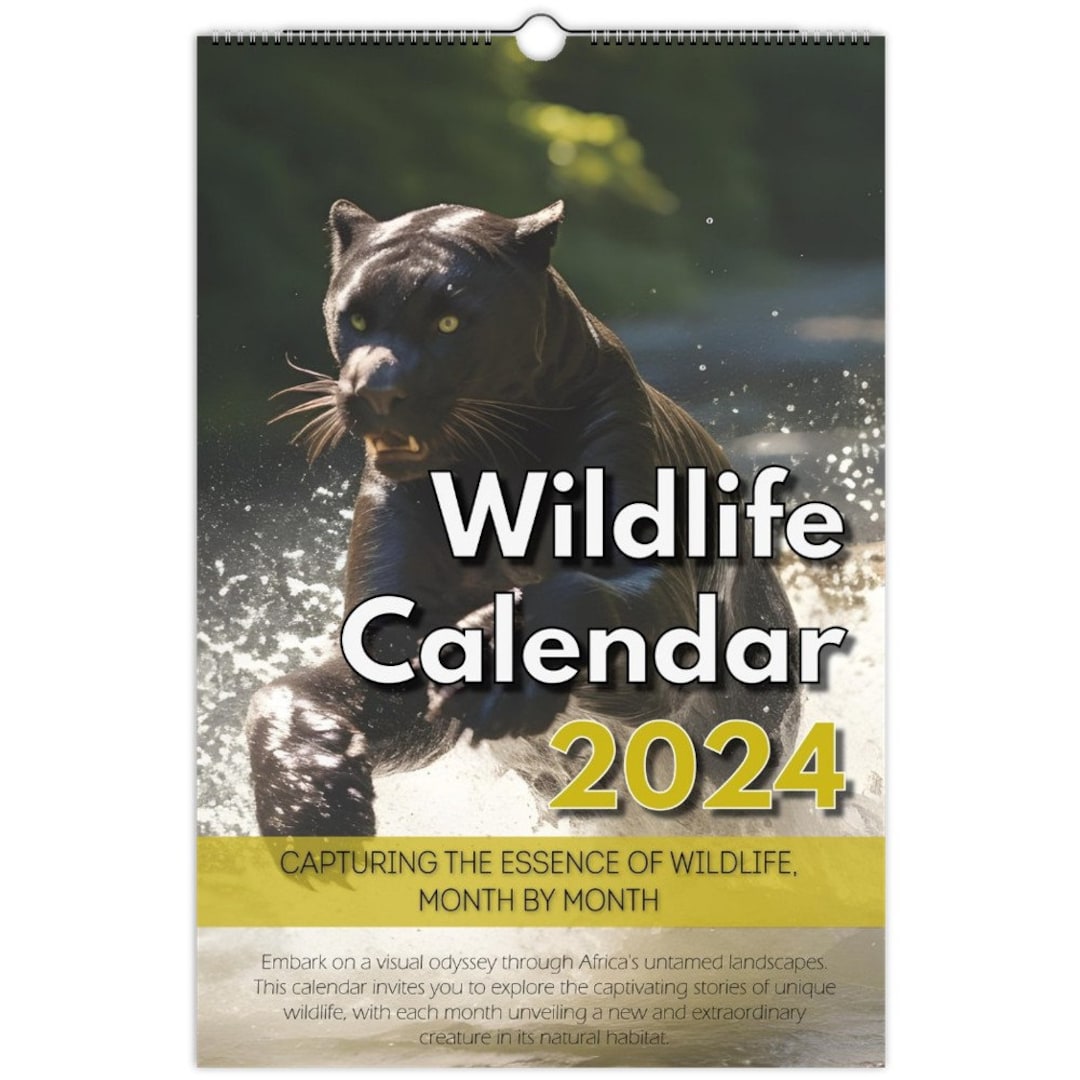 2024 Wildlife Wall Calendar 2024 Featuring a Different Wild Etsy