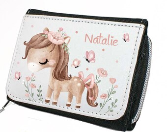 Purse with name, purse with horse / girl, purse for girls, as a gift, personalized, purse for children,
