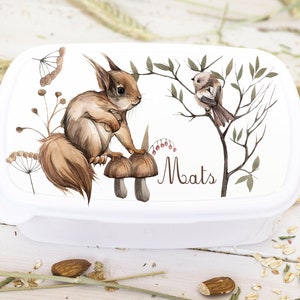 Boîte à lunch avec écureuil, boîte à lunch, boîte à lunch, boîte à lunch pour école, jardin d’enfants, boîte à lunch personnalisée pour maternelle, école,