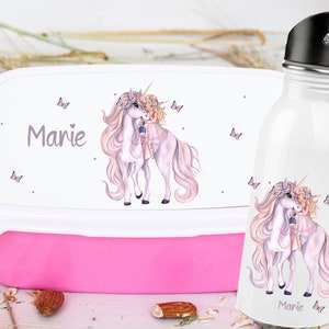 Gourde Licorne fille sac à sucre, boîte à lunch écolier cheval Licorne, sac à monnaie écolier, cadeau de scolarisation,