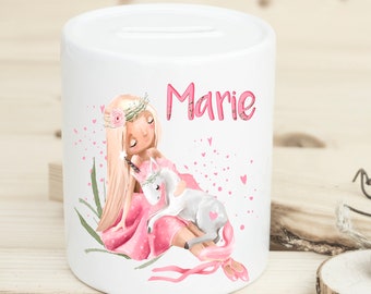 Money box with name/unicorn girl/birthday gift/personalized